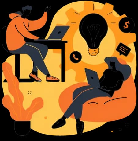Two sales professionals learning and practising around a shared idea